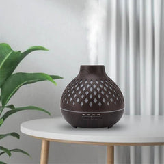Humidificador ultrasónico 500 ml diseño rombos acabado madera sintética