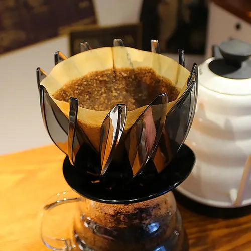 Filtro tipo flor de loto V60 porta filtro para café de goteo Negro