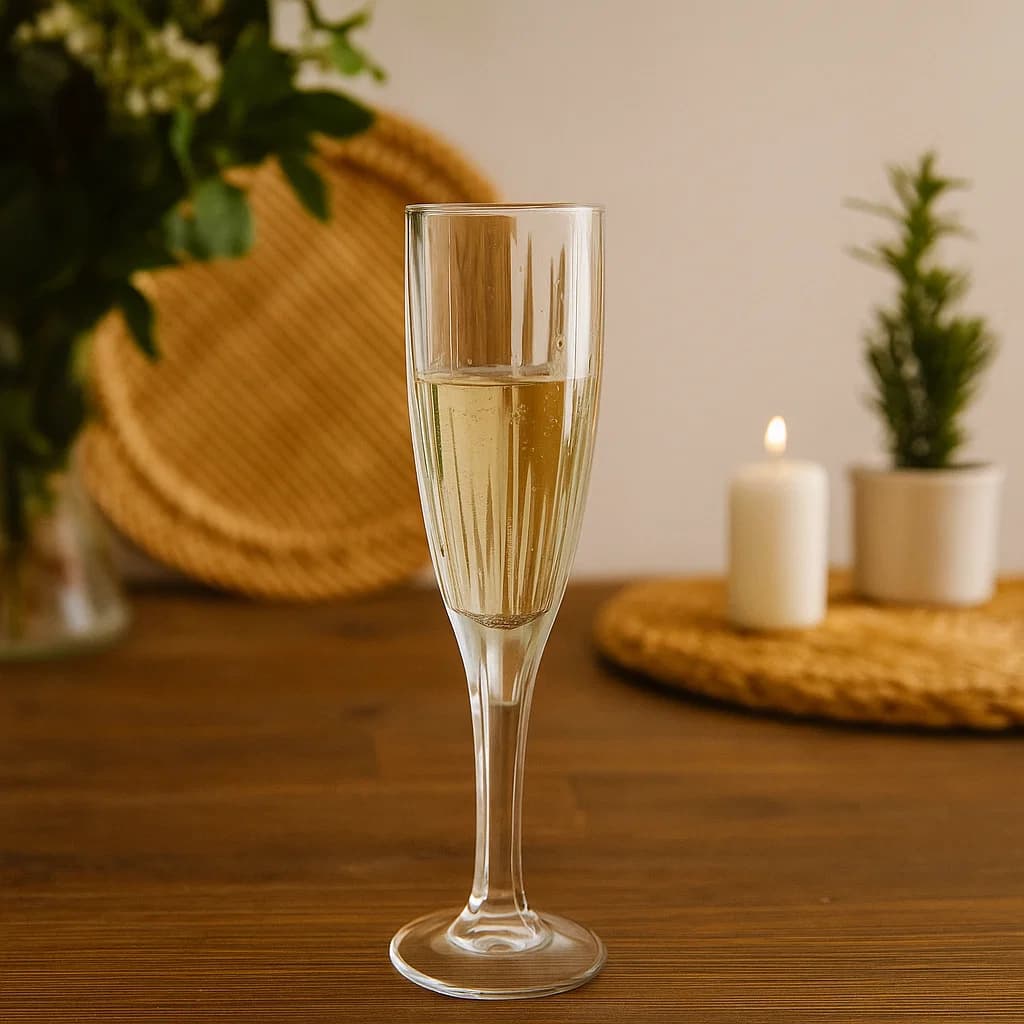 Copa de cristal 170 ml diseño líneas verticales transparente