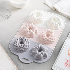 Molde de silicona 6 figuras tricolor para repostería