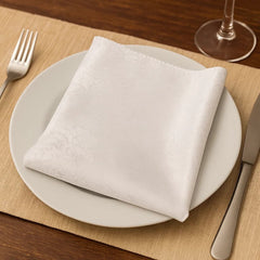 Servilleta de tela blanca 45x45 cm con diseño sutil en relieve
