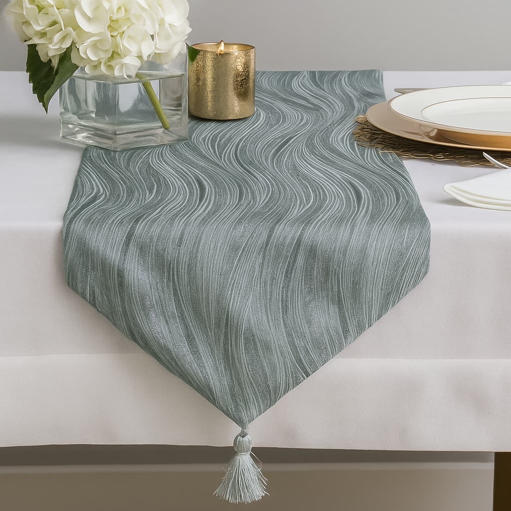 Camino De Mesa 33x180cm Diseño Líneas Plateado | Lala Home Colombia