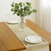 Camino de mesa tejido artesanal beige 110 cm