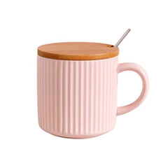 Mug con tapa y cuchara 400 ml color palo rosa