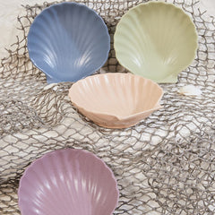 Plato concha azul mar con diseño oceánico