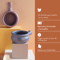 Detalle del color y acabado del bowl Océano