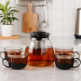 Set tetera 1000 ml con 4 pocillos en vidrio – Lala Home Colombia