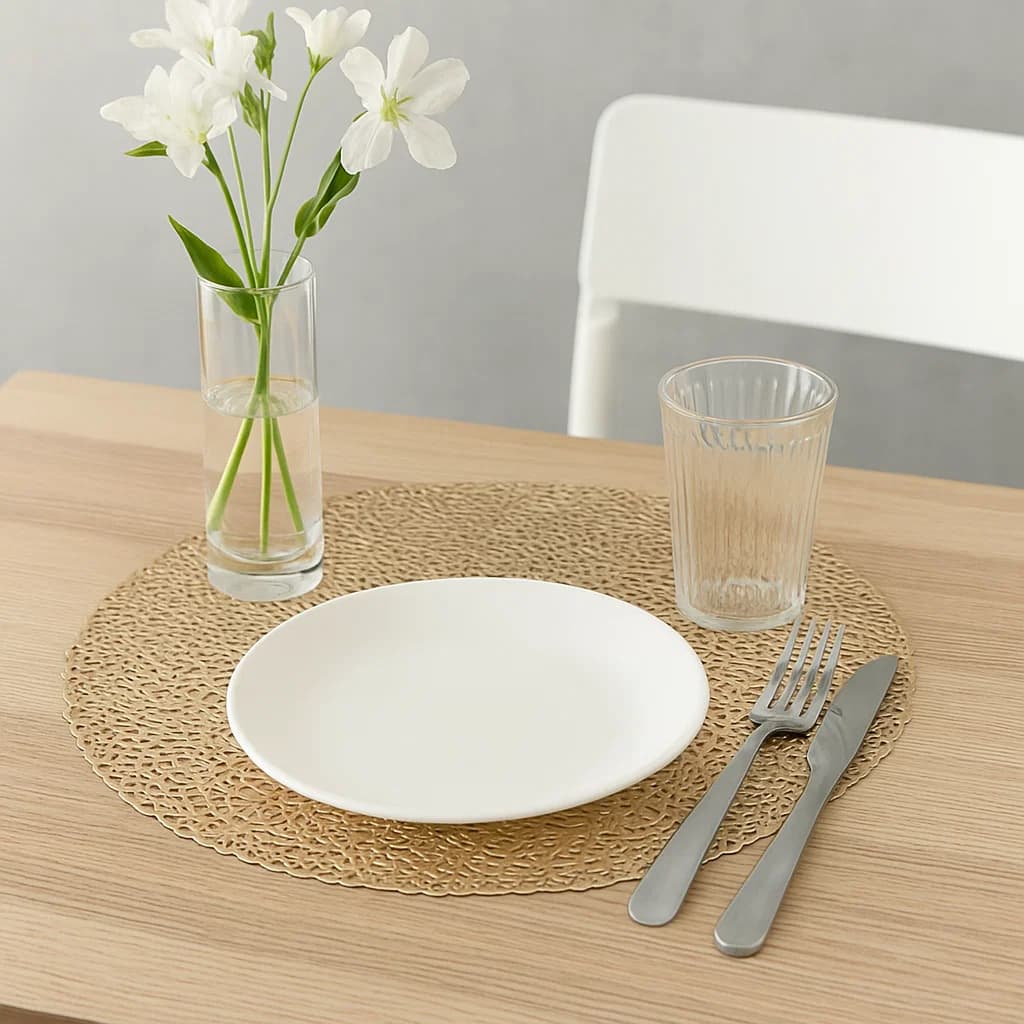 Individual de mesa 38 cm en PVC diseño cuadriculado