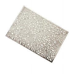 Individual rectangular PVC 30x45 cm diseño hojas con borde dorado