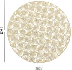 Individual elegante de mesa calado en forma de abanicos