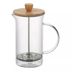 Prensa Para Café 800ml En Vidrio Con Tapa En Bambú