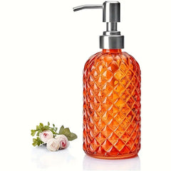 Dispensador De Jabón 195ml Con Tapa Dorado Diseño Rombos