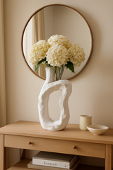 Florero En Cerámica Diseño Rustico 26cm Blanco