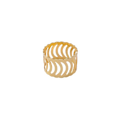 Anillo para servilleta oro rosa con diseño de ondas