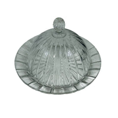 Plato Con Tapa De Postre Diseño Líneas En Vidrio | Lala Home Colombia