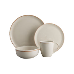 Vajilla 4 Puestos 16 Piezas Caoba Beige