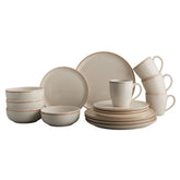Vajilla 4 Puestos 16 Piezas Caoba Beige
