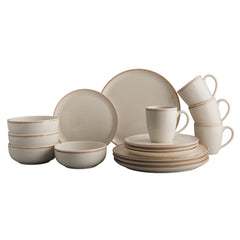 Vajilla 4 Puestos 16 Piezas Caoba Beige
