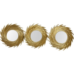 Espejos decorativos dorados diseño remolino set de 3 piezas