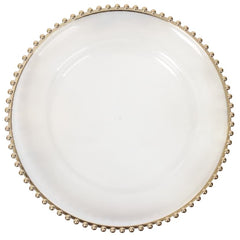 Plato base decorativo 33 cm con borde de esferas