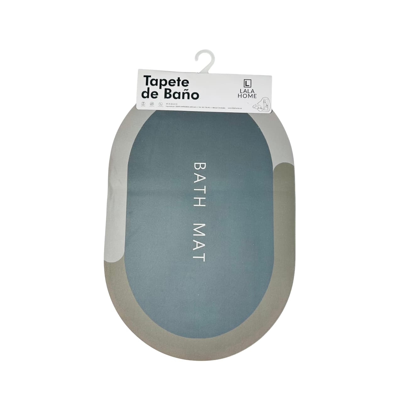 Tapete baño ovalado 40x60 cm gris