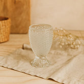 Copa de vidrio 36 ml con diseño de puntos en relieve