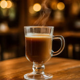 Copa de vidrio 130 ml diseño liso con asa ergonómica