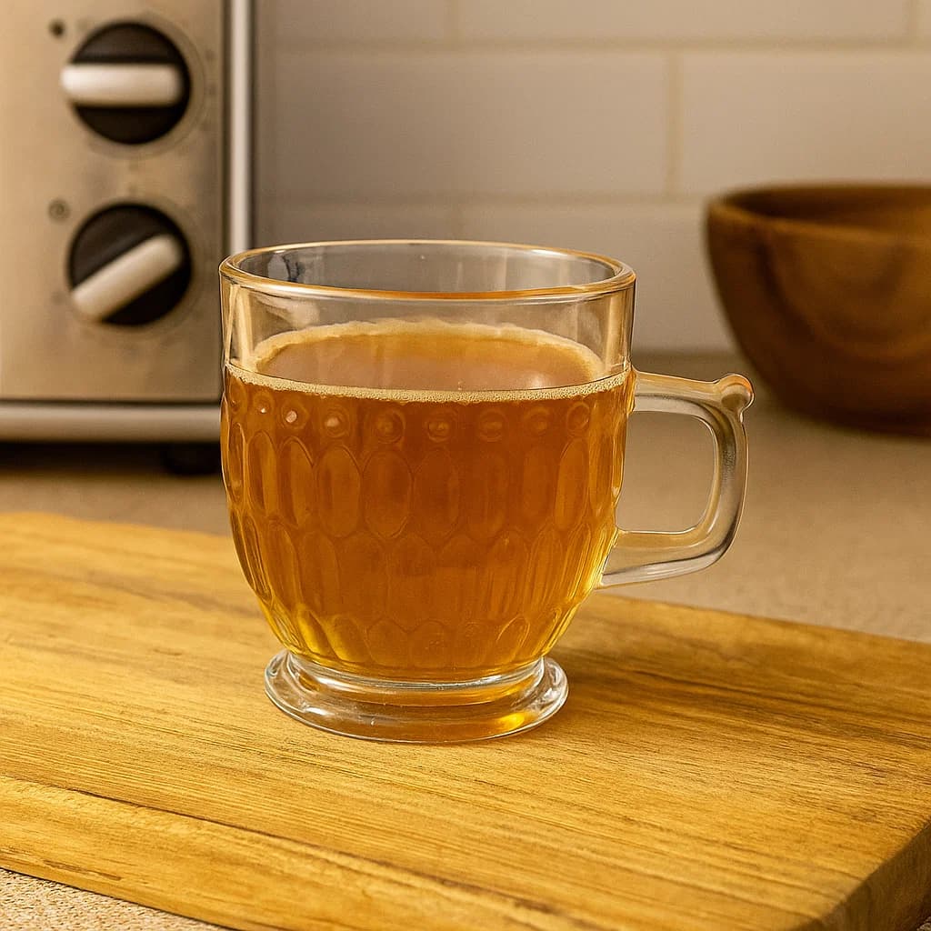 Pocillo de vidrio 180 ml transparente con diseño de figuras y oreja