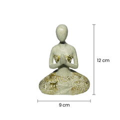 Figura Decorativa Mujer En Posición De Meditación 9×4.5×12cm medidas manos