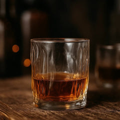 Vaso Whiskero En Vidrio 290ml Diseño Rayas