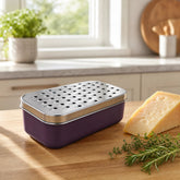 Rallador Doble Con Recipiente Colector Morado