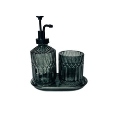 Set De Baño 3 Piezas Diseño Rombos Azul Oscuro