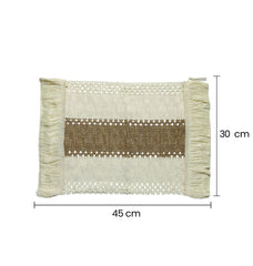 Individual Rectangular Mimbre Natural 30×45cm Diseño Bicolor medidas