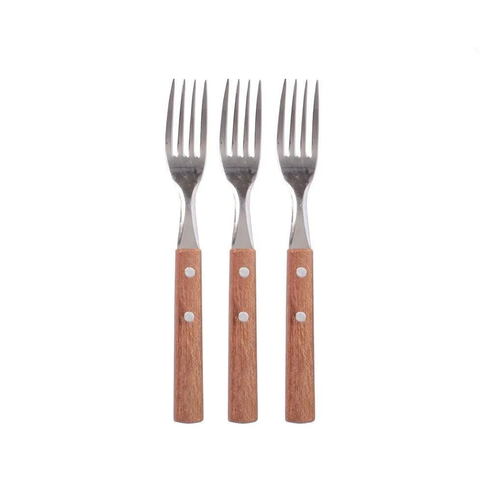 Set 3 Cuchillos Mango En Madera
