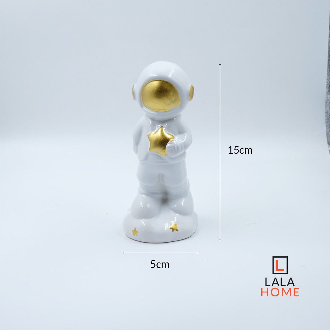 Astronauta Decorativo 14cm Blanco En Cerámica Lafe