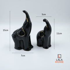 Elefantes Decorativos x2 En Cerámica Lafe