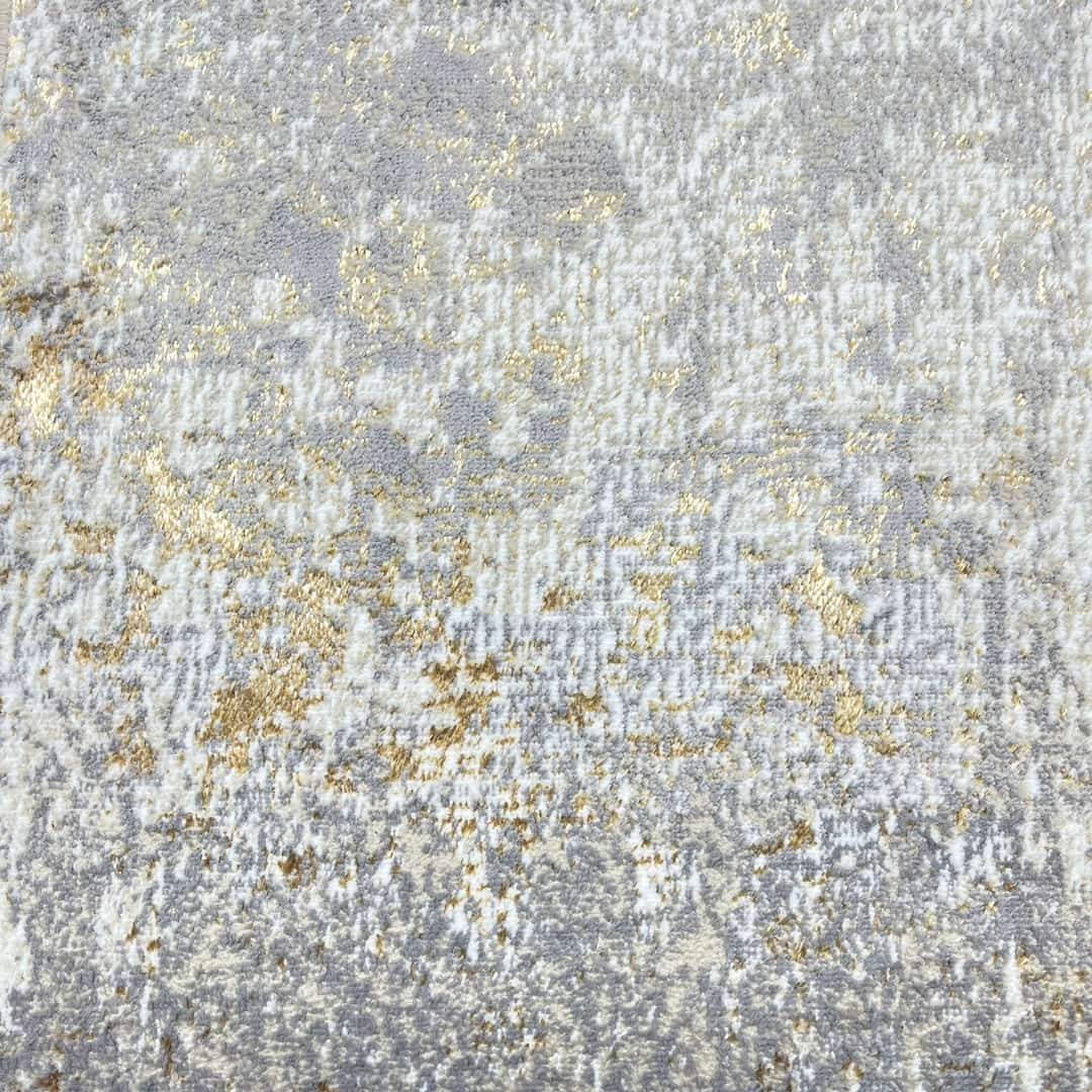 Tapete Alfombra Para Sala Suave y Elegante Zenda 50x90cm Gris Dorado