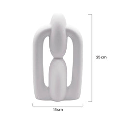 Florero En Cerámica Diseño Hidropónico 25cm Blanco