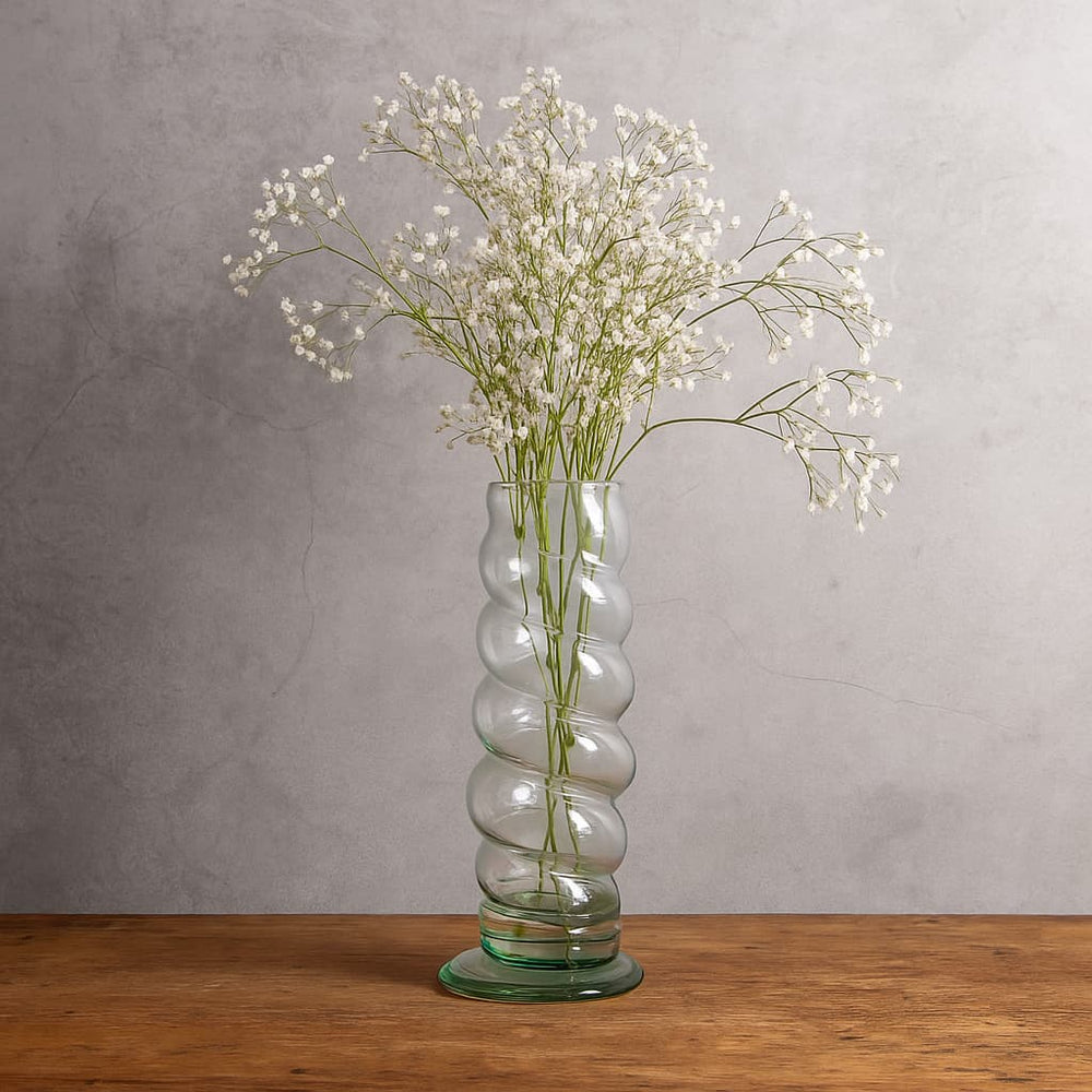 Florero de vidrio transparente espiral Glow Velón
