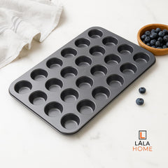 Molde Press para mini ponqués, 24 cavidades, 38,5 × 26 cm, antiadherente.