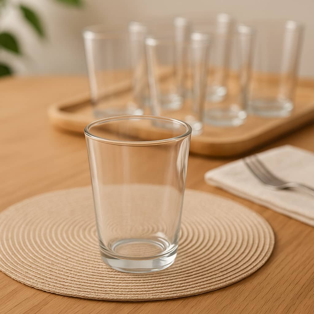 Set 6 Vasos Vidrio Liso 280 ml | Lala Home Colombia