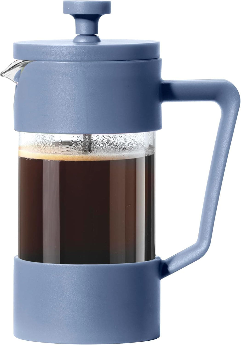 Vista frontal de cafetera francesa negra de 350 ml