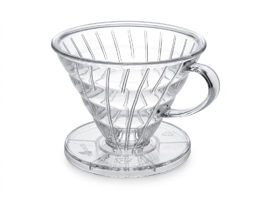 Gotero manual V60 de borosilicato transparente de 9 cm