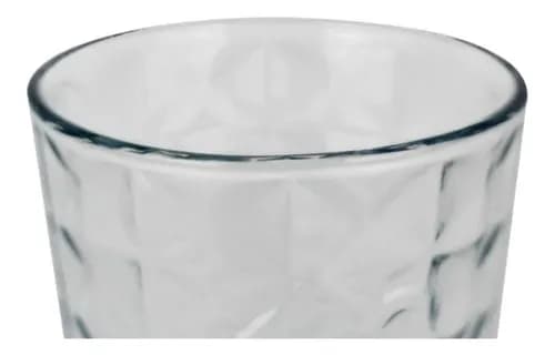 Juego de vasos 6 piezas diseño facetado tipo diamante con detalles florales