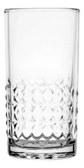 Juego de vasos grandes de vidrio 484 ml con relieve geométrico