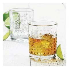 Juego de vasos de vidrio Oracle con relieve geométrico 325 ml