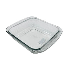 Refractaria cuadrada de vidrio transparente 2 litros para horno