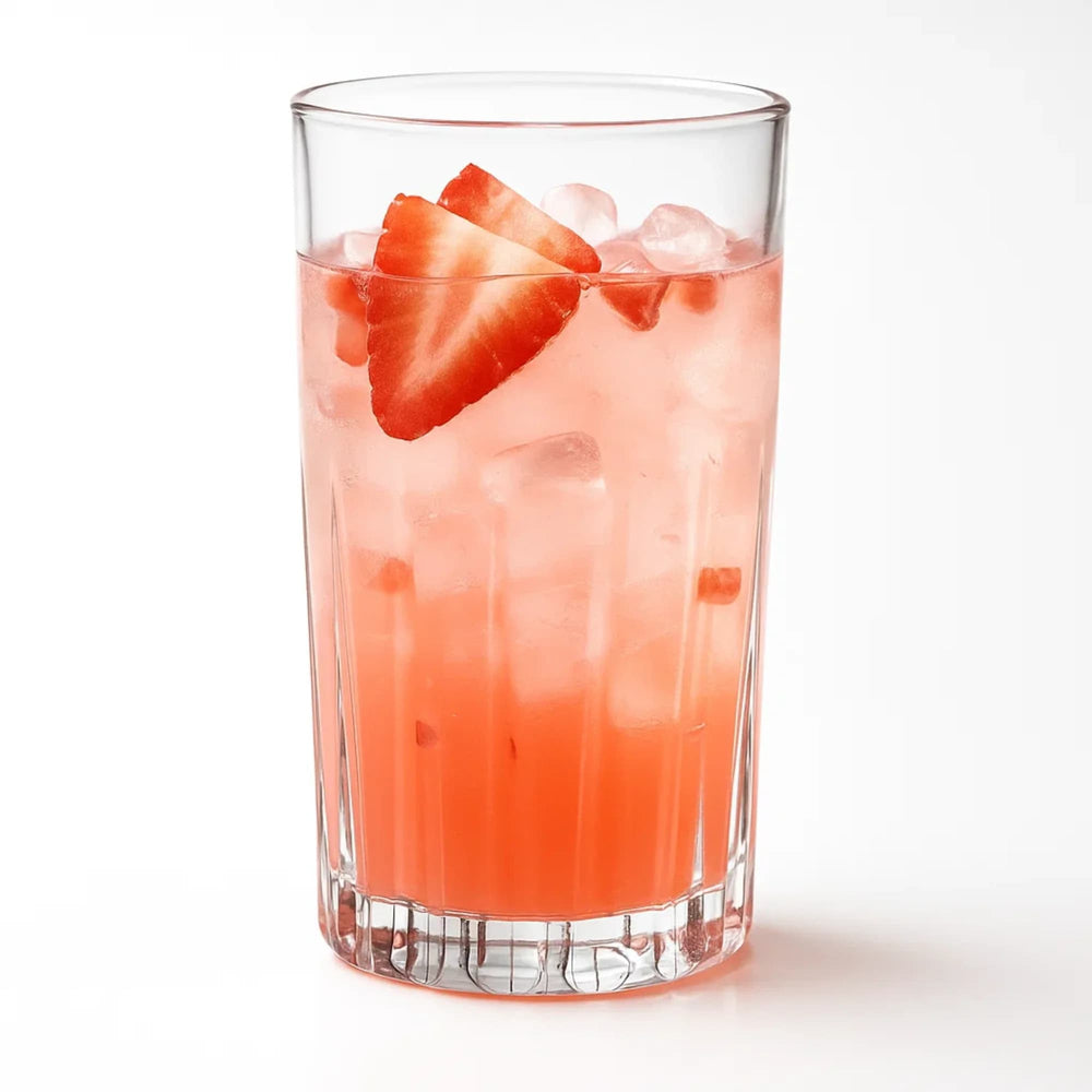 Set de 6 vasos altos de vidrio con líneas verticales