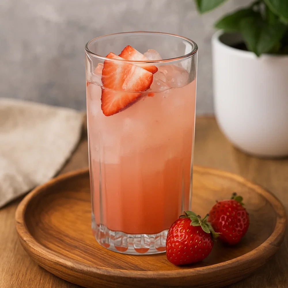 Set de 6 vasos altos 390 ml Kristalino con diseño de líneas verticales