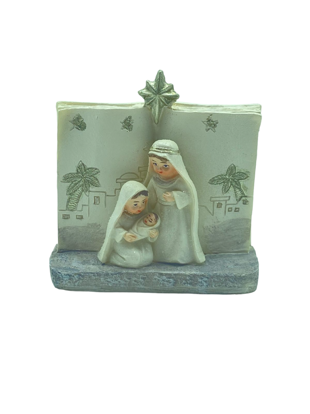 Figura Decorativa 9cm Nacimiento Con Biblia